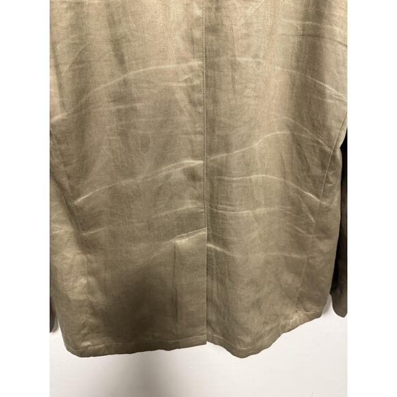 John Varvatos USA Blazer Mens 46 Khaki Linen Luxe Two Button Notch Lapel Jacket - Picture 9 of 16